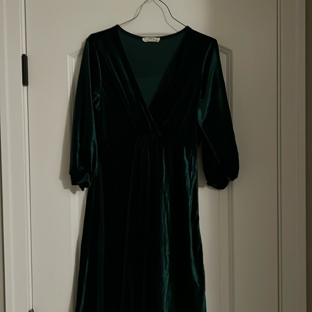 Hello Miz Velvet Green Maternity Dress